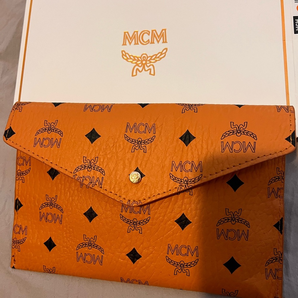 MCM Orange Envelope Clutch